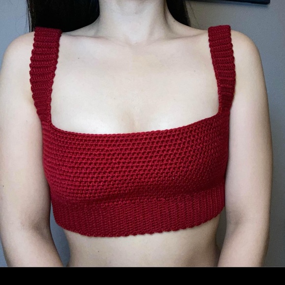 RED CROP TOP BRALETTE - Picture 2 of 2